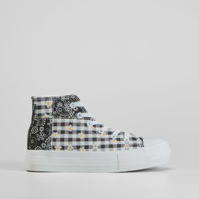 Zapatilla alta cuadros plataforma OH GIRL