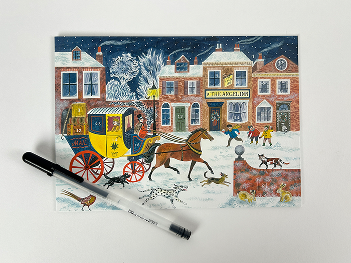 Angel Inn Mini Advent Card by Emily Sutton | Art Angels