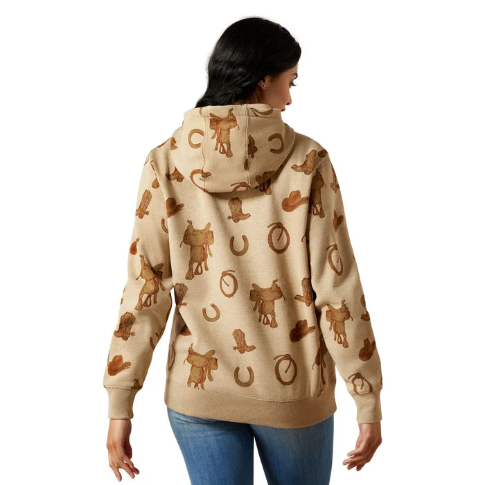 Ariat Ladies Logo 2.0 Savannah Tan Heather Hoodie