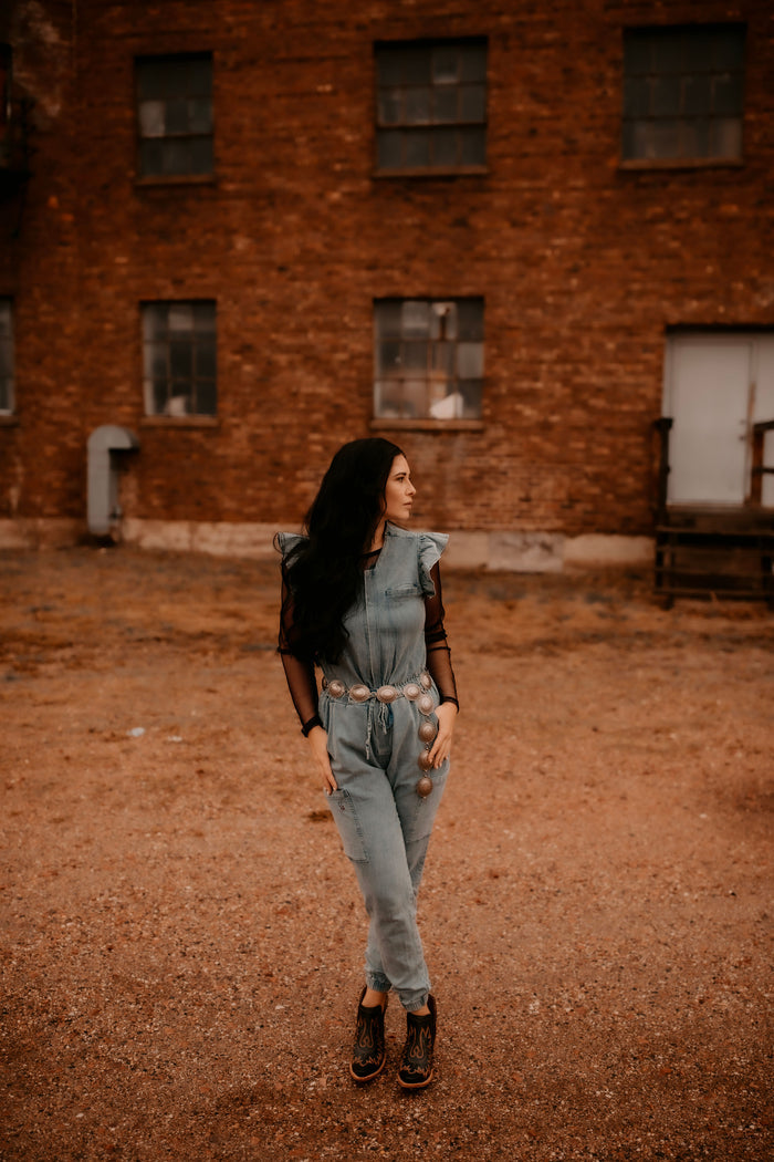 Denim Inspired Scrub Jumpsuit