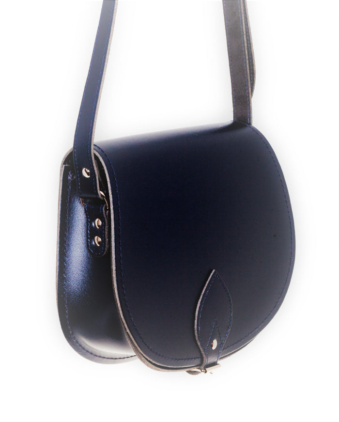 Handmade Leather Saddle Bag – Navy - Bascora