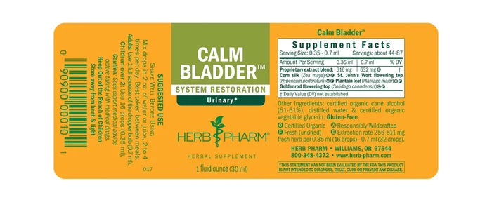 Herb Pharm® Calm Bladder - 1 oz