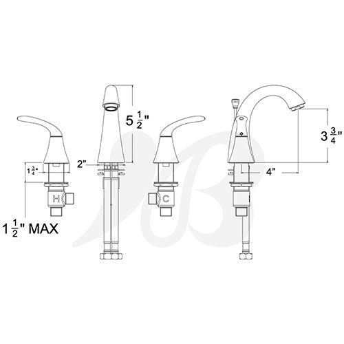 Huntington Brass Trend 8″ Spread Faucet in Chrome Huntington Brass