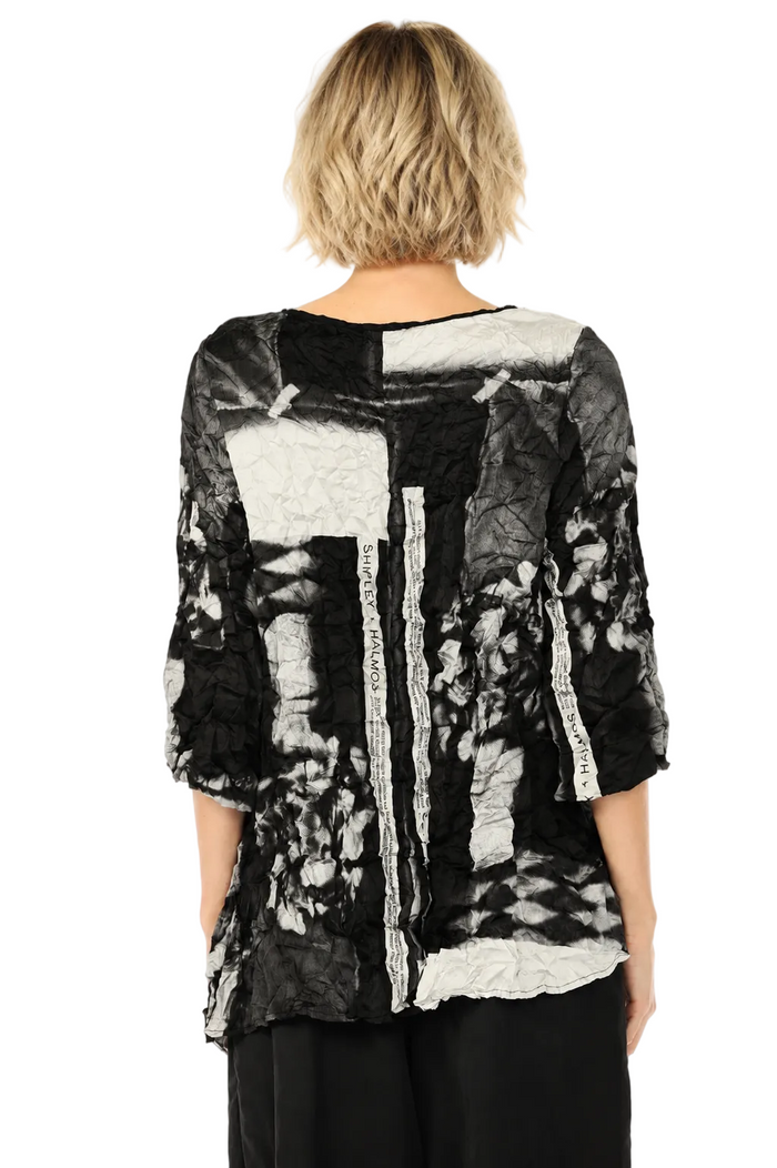 Just In! Abstract-Print Crinkled Tunic - 4266
