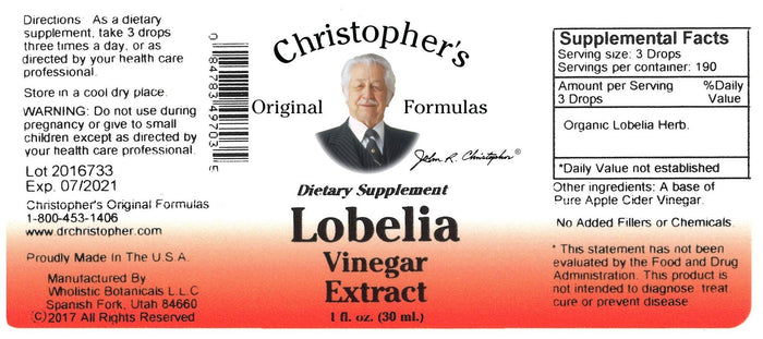 Lobelia Herb - 1 oz. Vinegar Extract - Christopher's Herb Shop