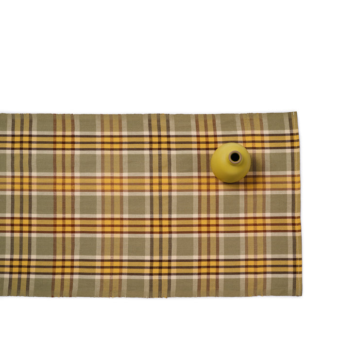 All Roads Products Provencial Plaid Table Runner in Beige Claro Warp