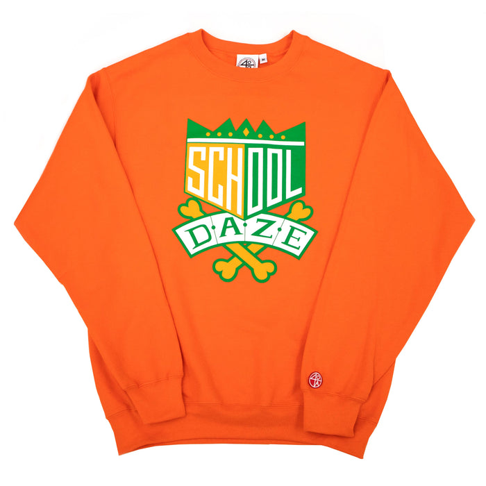 School Daze x HBCU Crew Neck Sweatshirt - Orange/Green