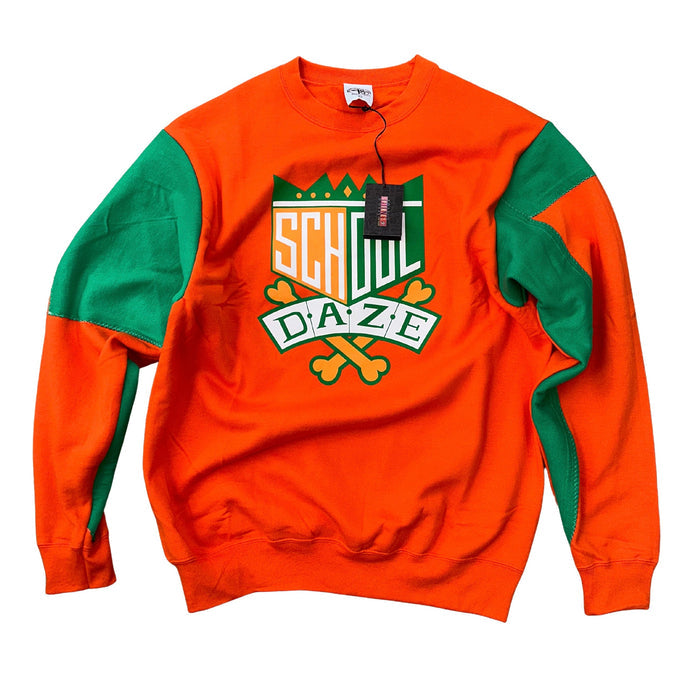 School Daze x HBCU Crewneck - 40 Acres x COINTEL - Orange/Green