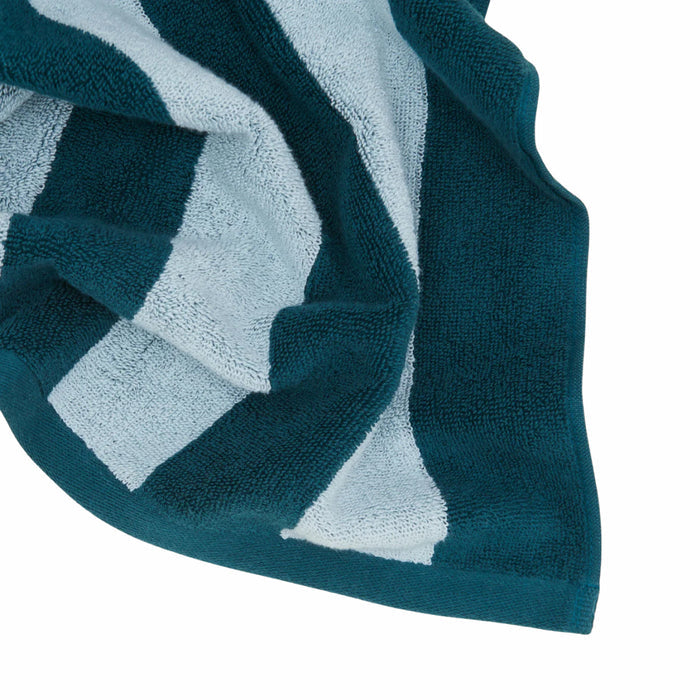 SIMPLE STRIPED TERRY BATH MAT: SKY/PEACOCK