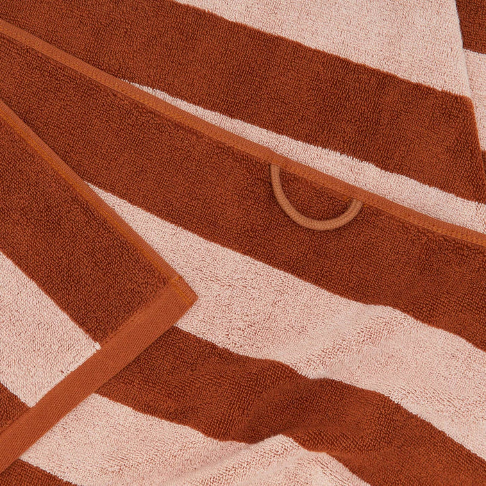 SIMPLE STRIPED TERRY TOWELS - BLUSH/TERRACOTTA: SHEET