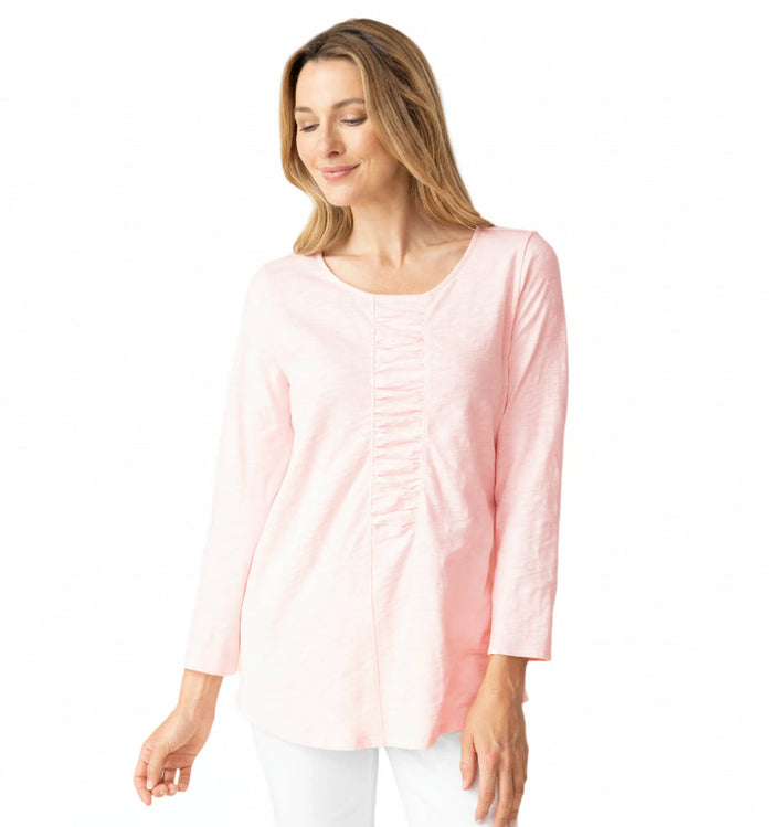Soft Cotton Ruched-Front Top - 27516