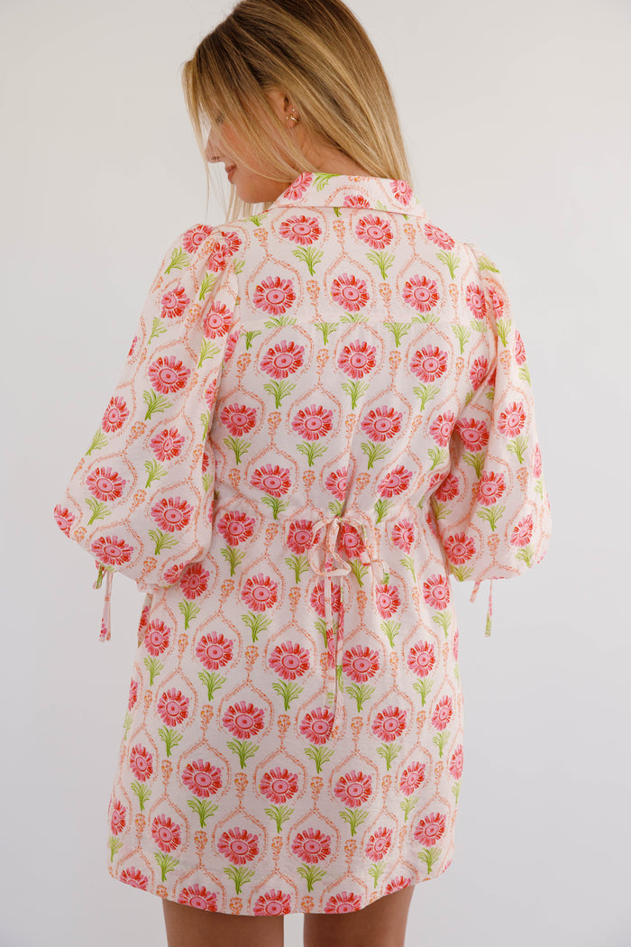 Women's Colorful Print Shift Dress- Women's Spring/Summer Dress- Entro Mini Dress