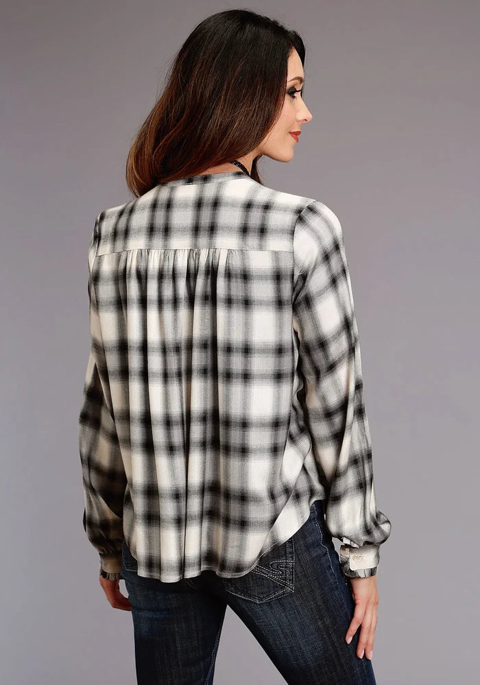 Stetson Ash Gray Plaid Herringbone Twill Shirt