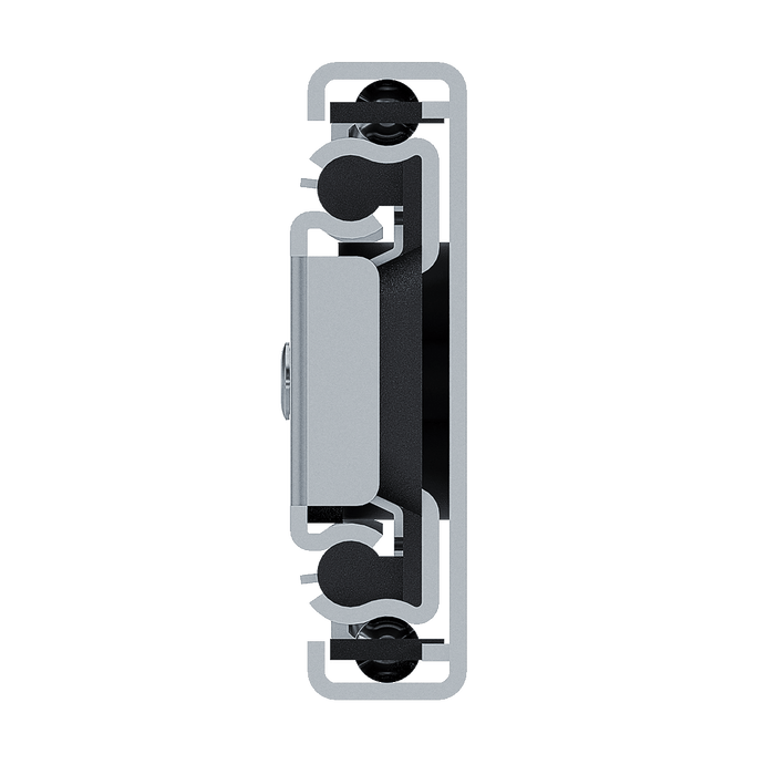 front view of a single full-extension drawer slide