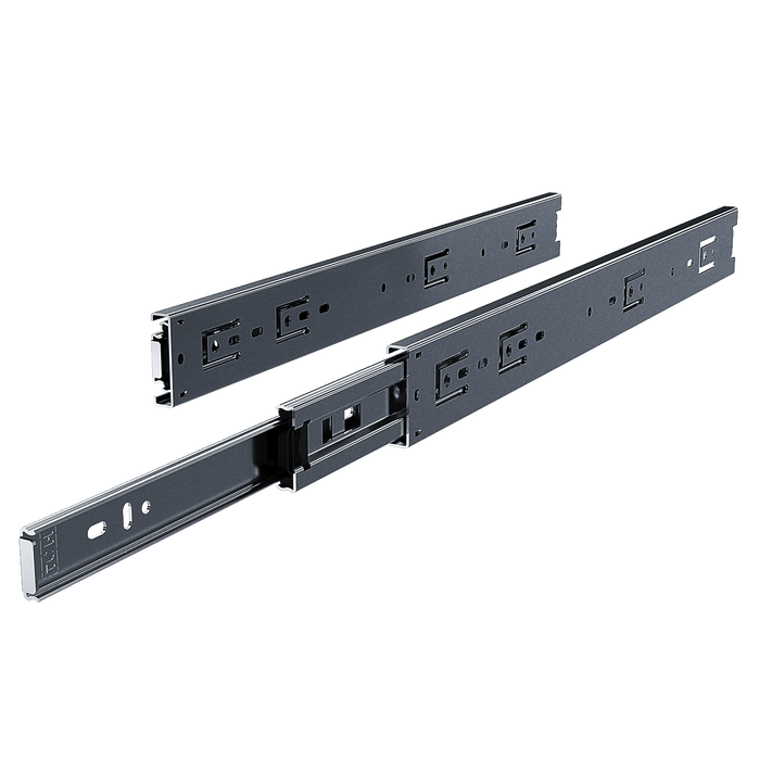 angled right view of one steel full-extension 18-inch drawer slide pair