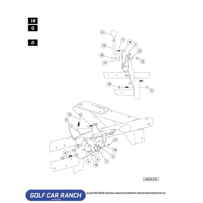 102376001 KNOB FNR - CLUB CAR XRT - F&R