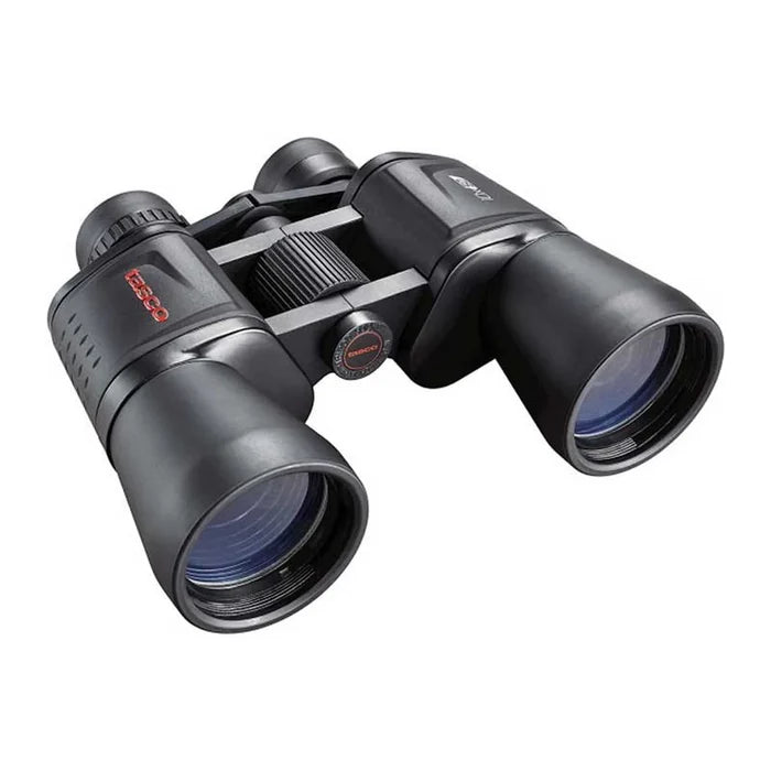 משקפת Tasco Essentials 10x50: הגדלה פי 10, תמונה בהירה וברורה.
