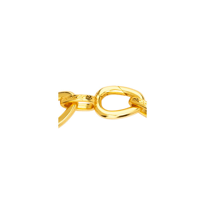 18k Vermeil over Silver Hinged Stirrup Link Charm Bracelet - Single Link