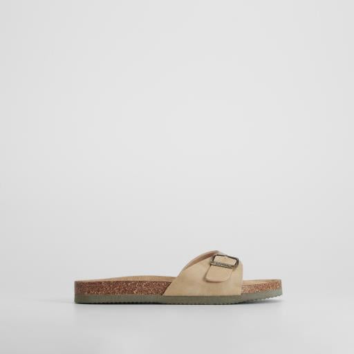 Sandalia bio corcho hebilla beige SENDA ROAD
