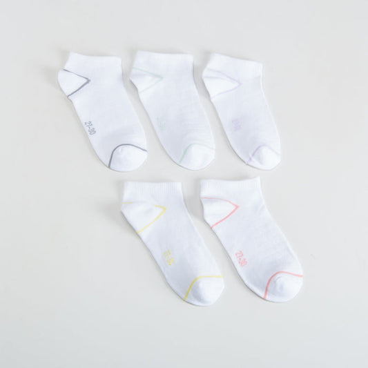 Pack x5 calcetines invisibles blanco raya MKL