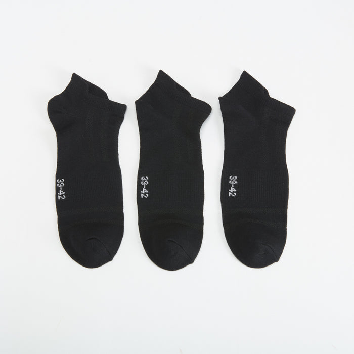 Pack 3x calcetines tobilleros negro MKL