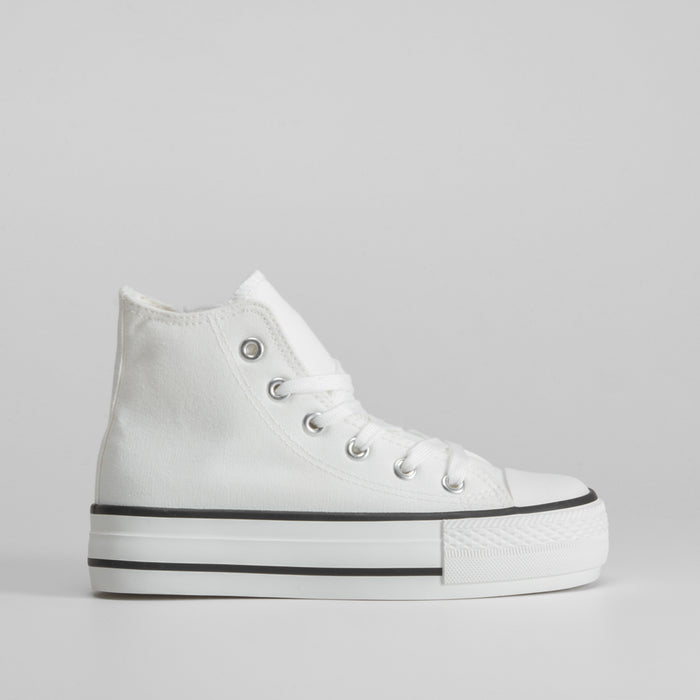 Zapatilla lona alta blanca plataforma OH GIRL