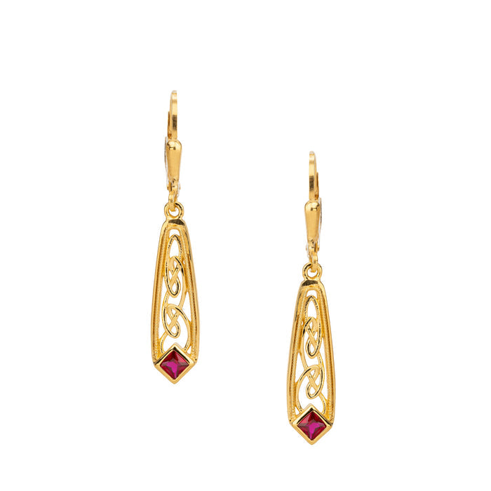 24k Vermeil Window to the Soul Earrings-Lab Grown Emerald/Ruby/Moissanite