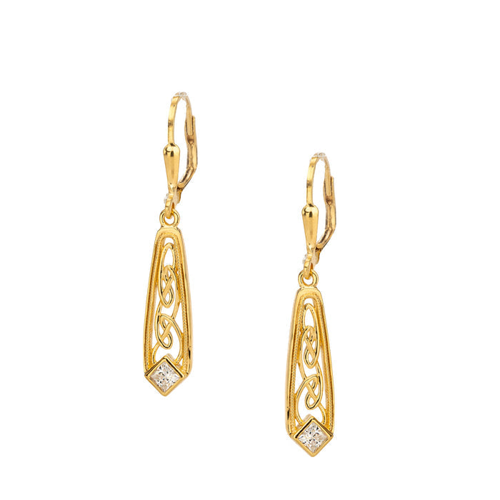 24k Vermeil Window to the Soul Earrings-Lab Grown Emerald/Ruby/Moissanite