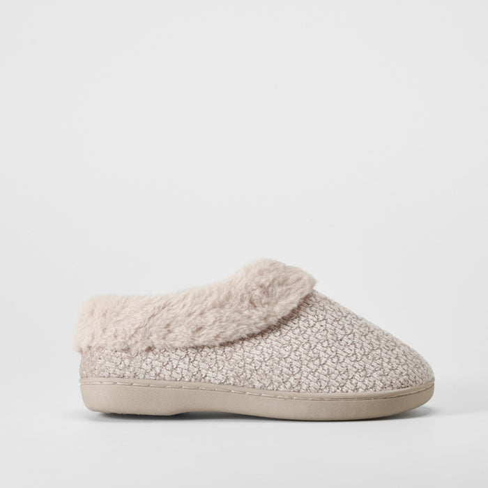 Zapatilla casa cerrada de pelo beige OLYNE
