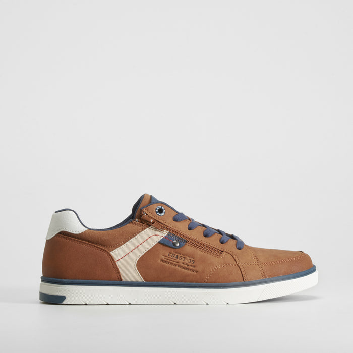 Deportiva casual con cremallera marrón SENDA ROAD