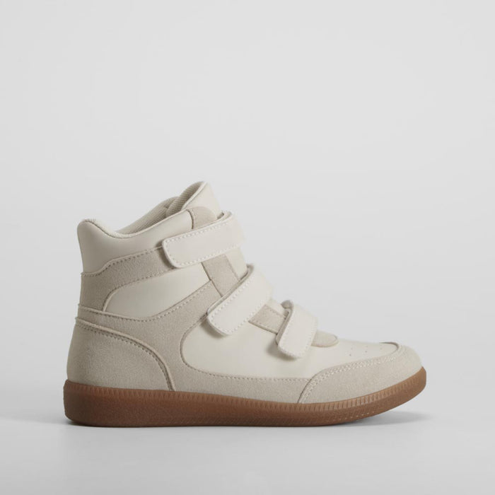 Botín cuña velcro beige NYC