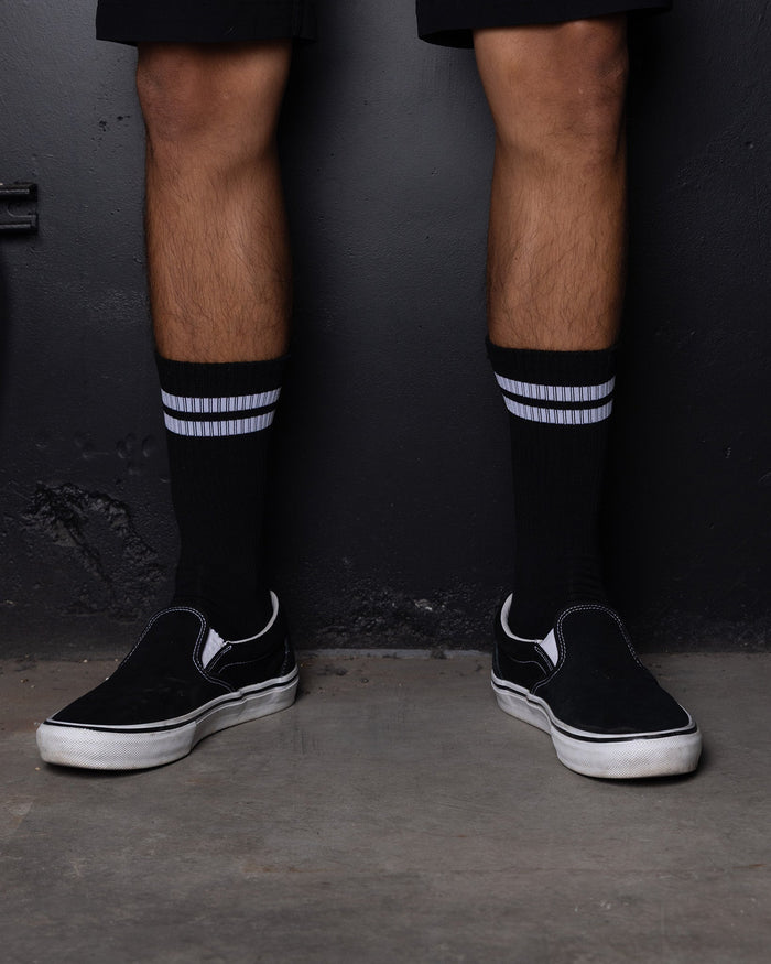 2pk Premium Crew Socks - Black & Grey