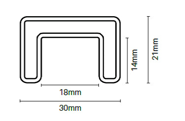 30 x 21mm Nanorail Deluxe - Suits Glass Up To 15mm Thick - Satin, Handrail - Image 2