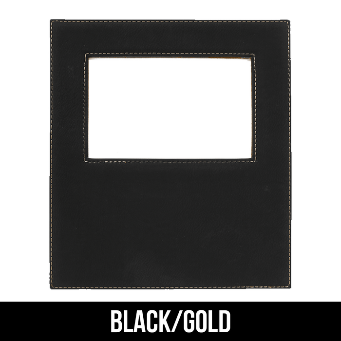 4" x 6" Leatherette Photo Frame with 4 1/4" x 7 7/8" Engraving Area - LZR