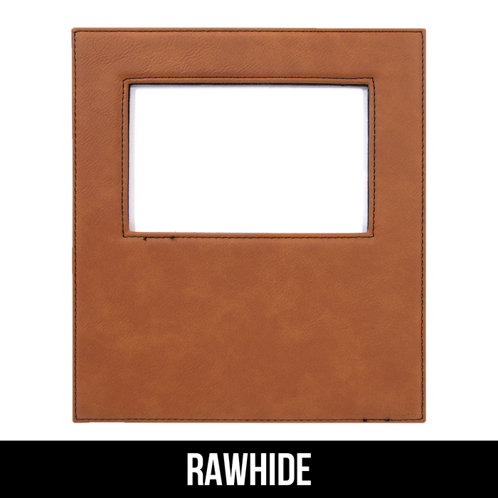 4" x 6" Leatherette Photo Frame with 4 1/4" x 7 7/8" Engraving Area - LZR