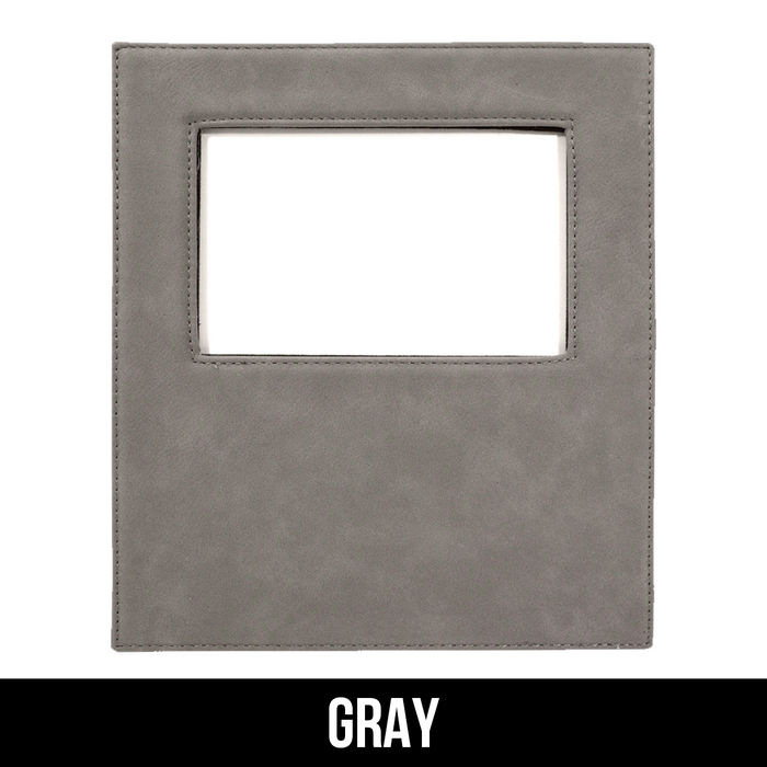 4" x 6" Leatherette Photo Frame with 4 1/4" x 7 7/8" Engraving Area - LZR