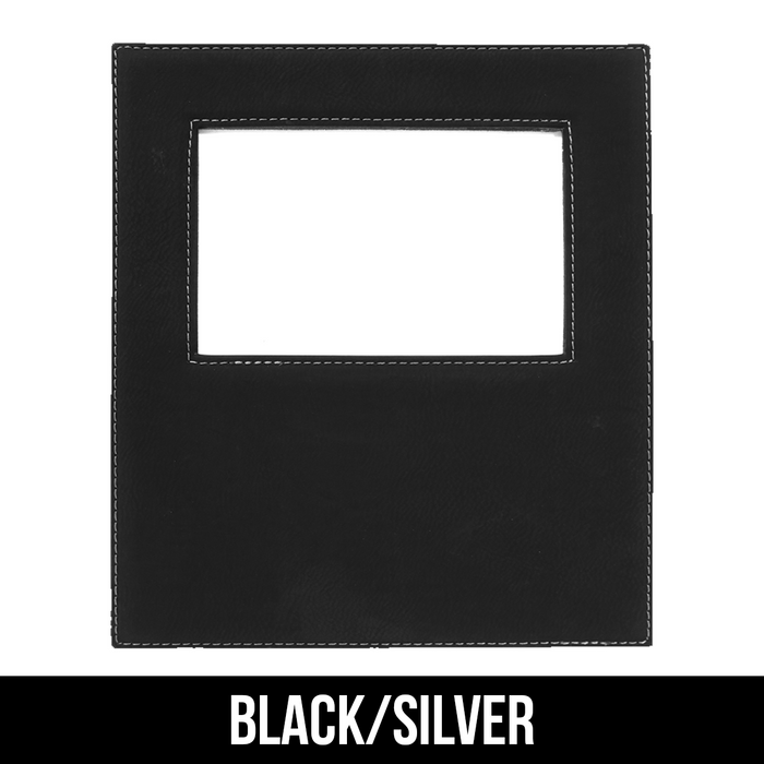 4" x 6" Leatherette Photo Frame with 4 1/4" x 7 7/8" Engraving Area - LZR