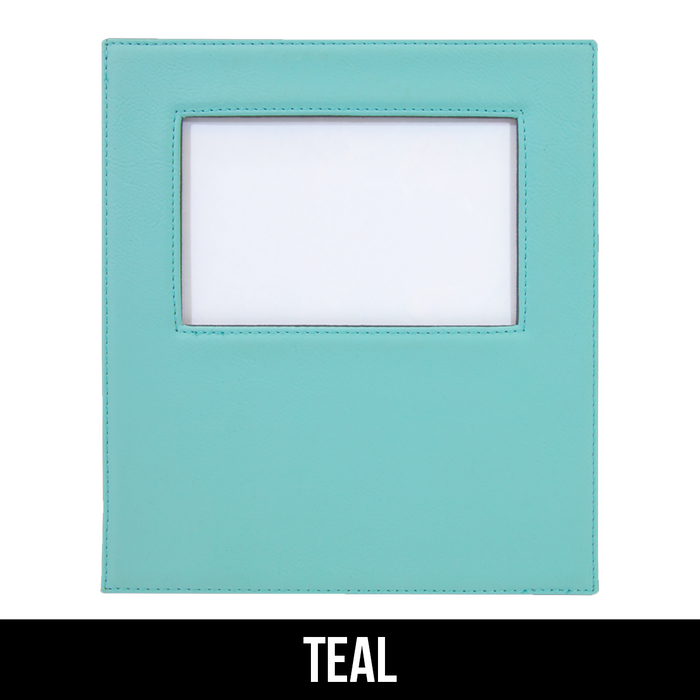 4" x 6" Leatherette Photo Frame with 4 1/4" x 7 7/8" Engraving Area - LZR