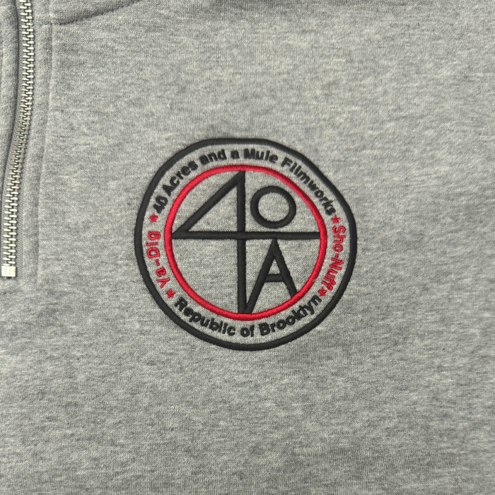 40 Acres Quarter Zip Sweatshirt Grey – Official Spike Lee 40 Acres Apparel
