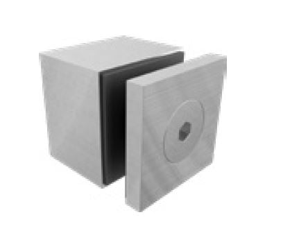 40mm square cap x 30mm body standoff SS316, Square standoff for glass fixing, 316 Stainless Steel - Image 1