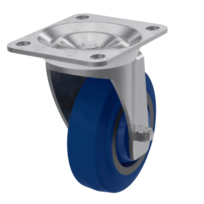 4in TCH Blue Swivel Caster and Brake Kit