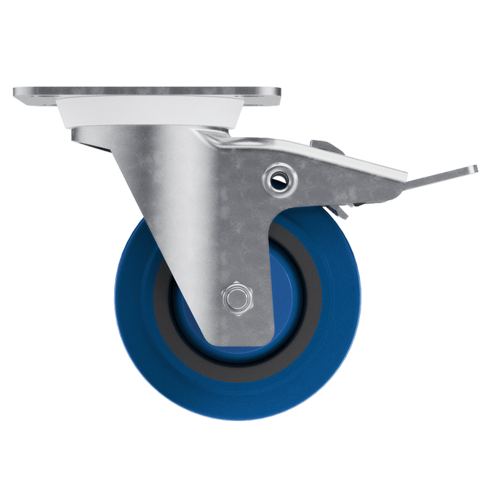 4in TCH Blue Swivel Caster and Brake Kit