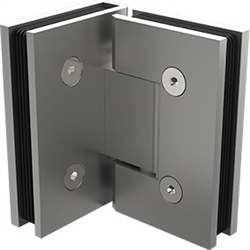 90 Degrees Frameless Shower Door hinge - Satin Chrome - Image 1
