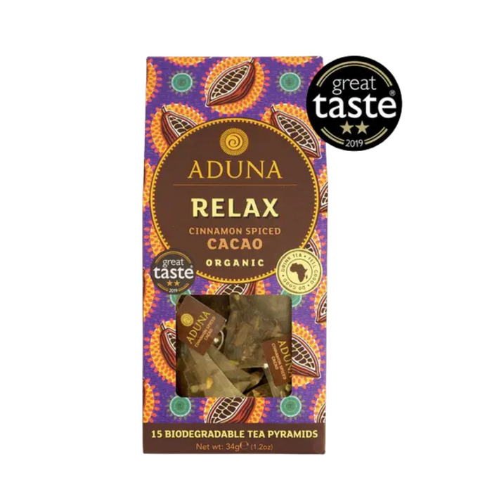 Aduna Relax Super-Tea Cinnamon Spiced Cacao (15 Pyramids)