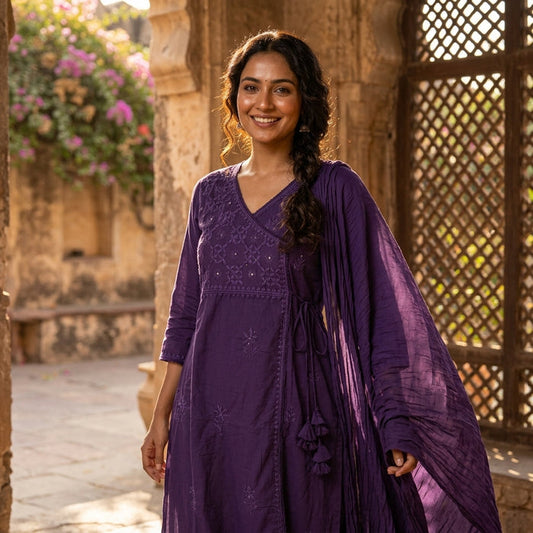 Angrakha pure cotton Ready suit set