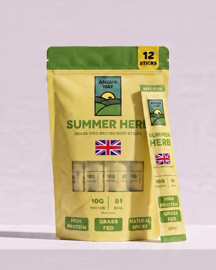 Angus Way Summer Herb Grass-Fed British Beef Sticks 12 Pack
