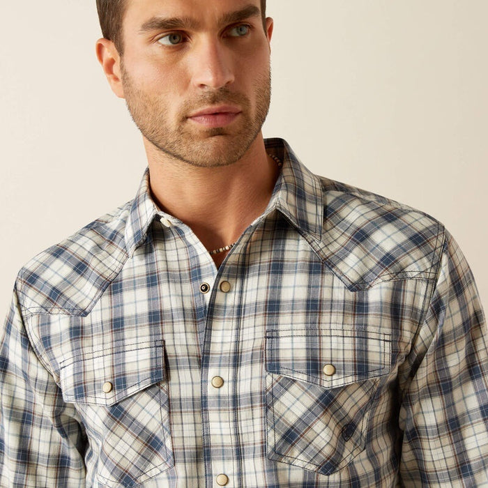 Ariat Mens Hampton Retro Fit Western Shirts - Navy