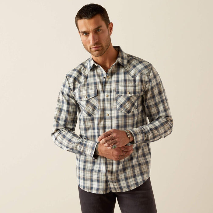 Ariat Mens Hampton Retro Fit Western Shirts - Navy