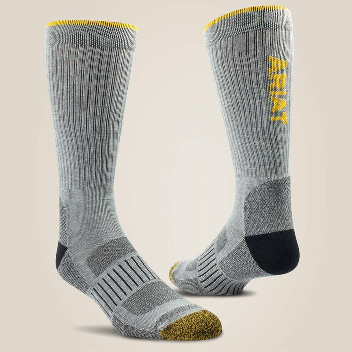 Ariat Mens High Performance Tek Work Socks - 2 Pair Pack