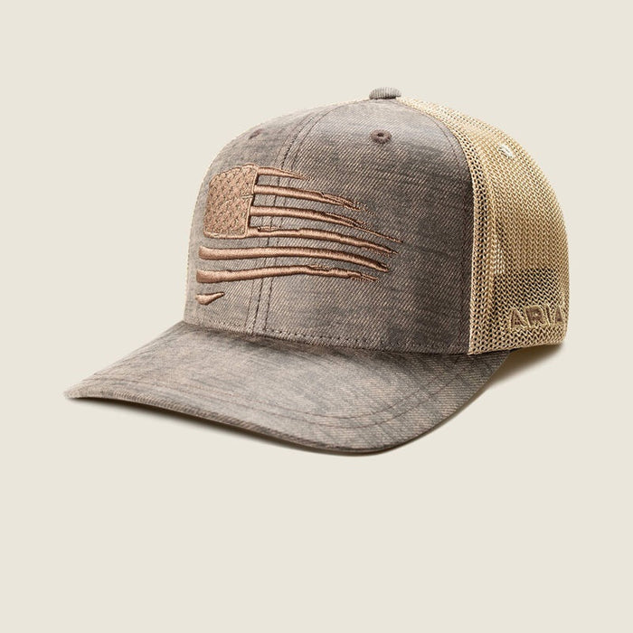 Ariat Mens Patriot Flag Trucker Cap - Brown